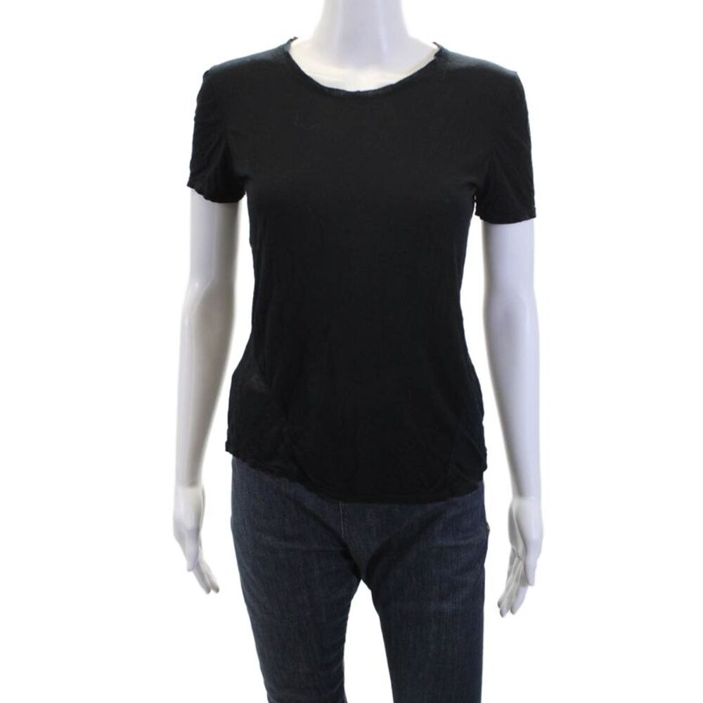 Helmut Helmut Lang Womens Crew Neck Jersey Knit Short Sleeve Top Black Size S